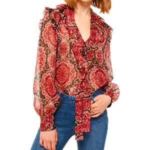 Never Worn! XL Kate Spade Medallion Metallic Top